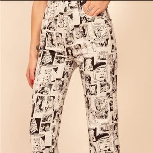 Reformation black and white jeans